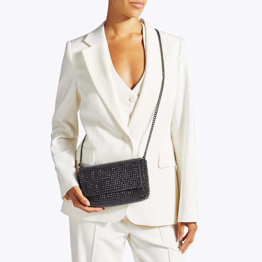 SHINEBRIGHT Black Crystal Cross Body Bag by CARVELA