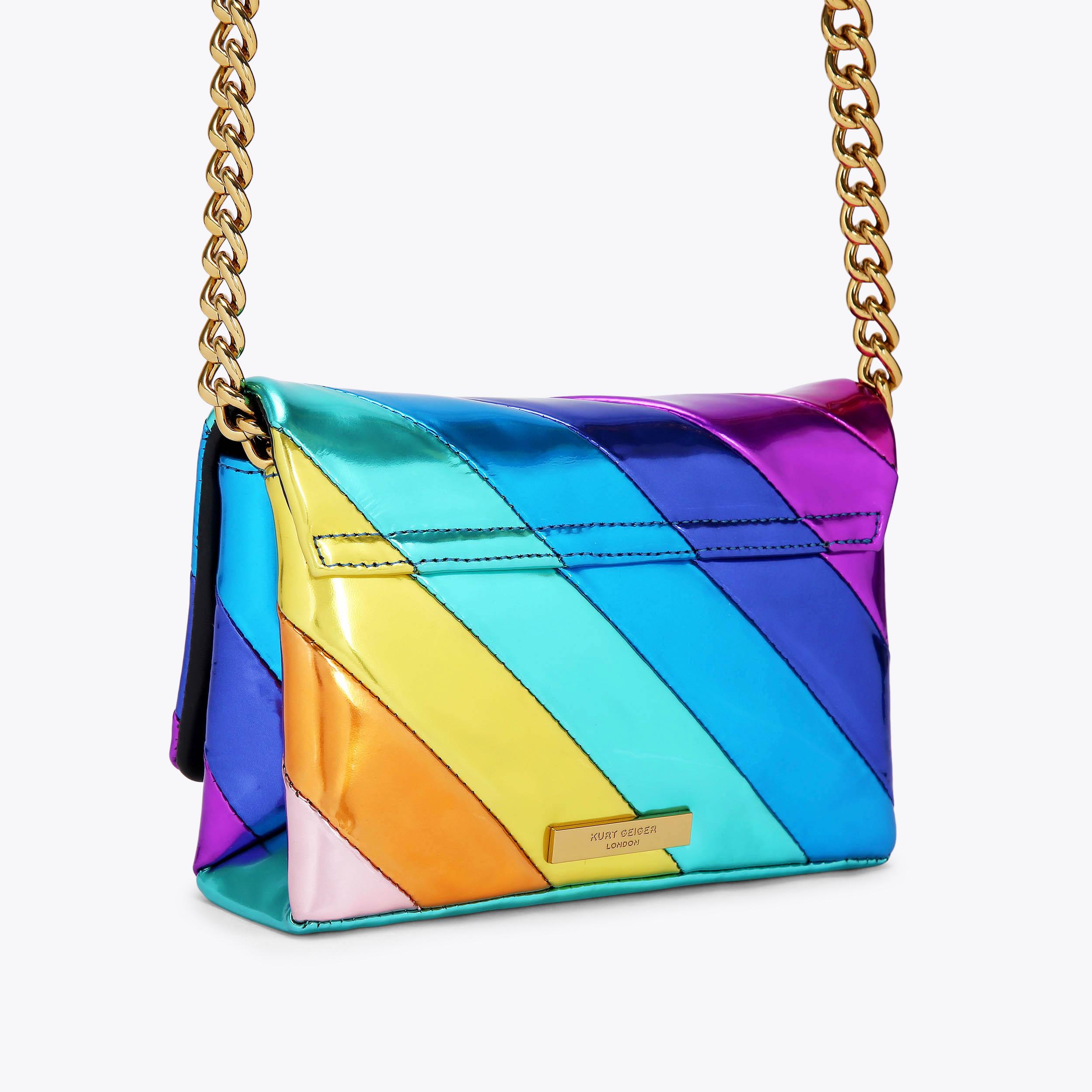 MINI KENSINGTON LONG FLAP Rainbow Cross Body Bag by KURT GEIGER LONDON
