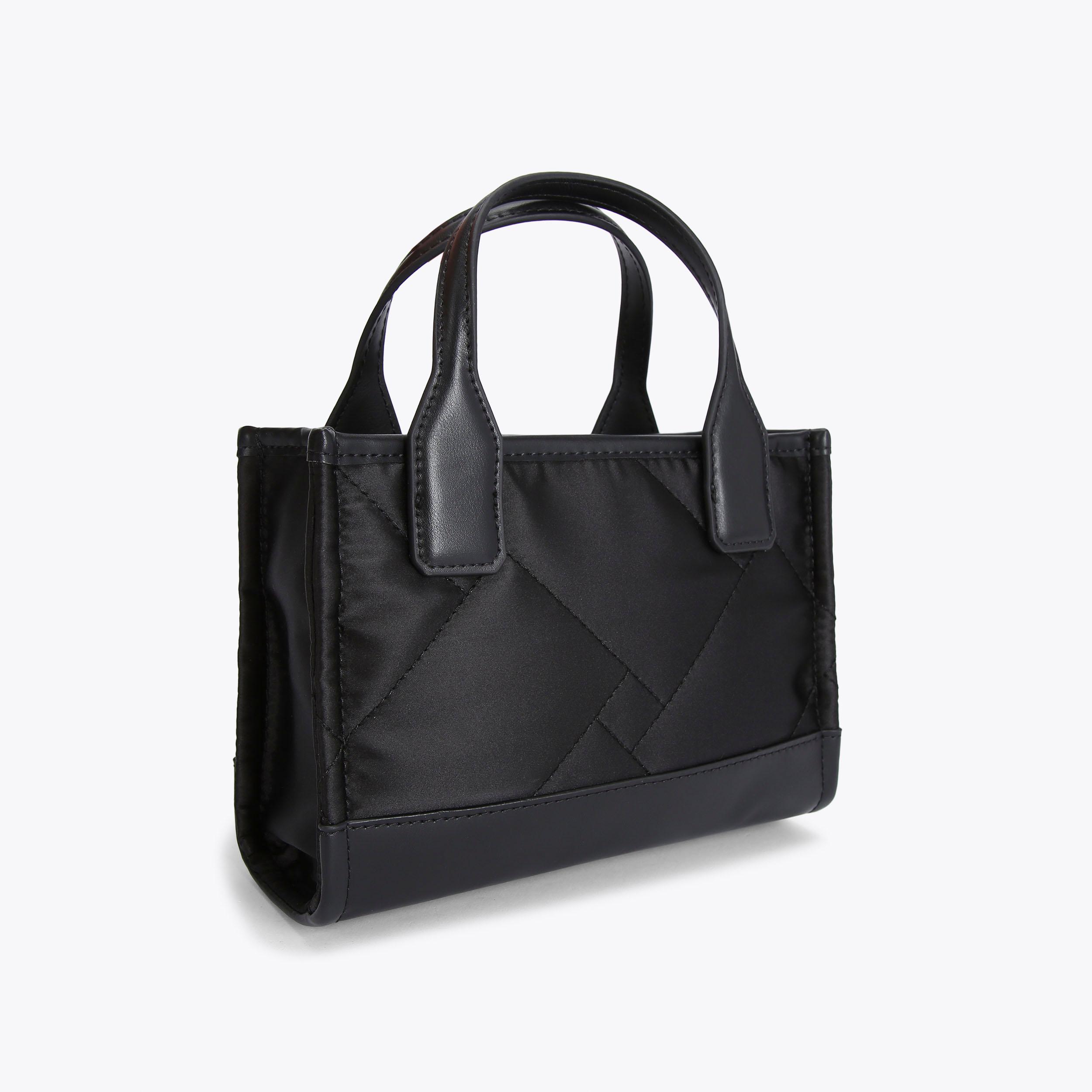 XS RECYCLED SQ SHOPPER Black Micro Bag by KURT GEIGER LONDON