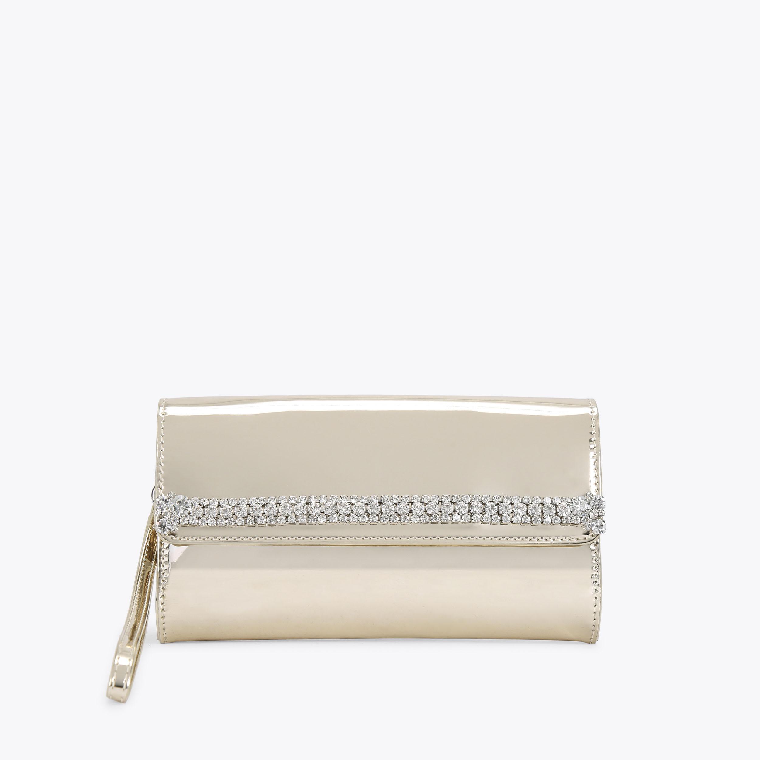 SYMMETRY CRYSTAL CLUTCH Gold Clutch Bag by CARVELA