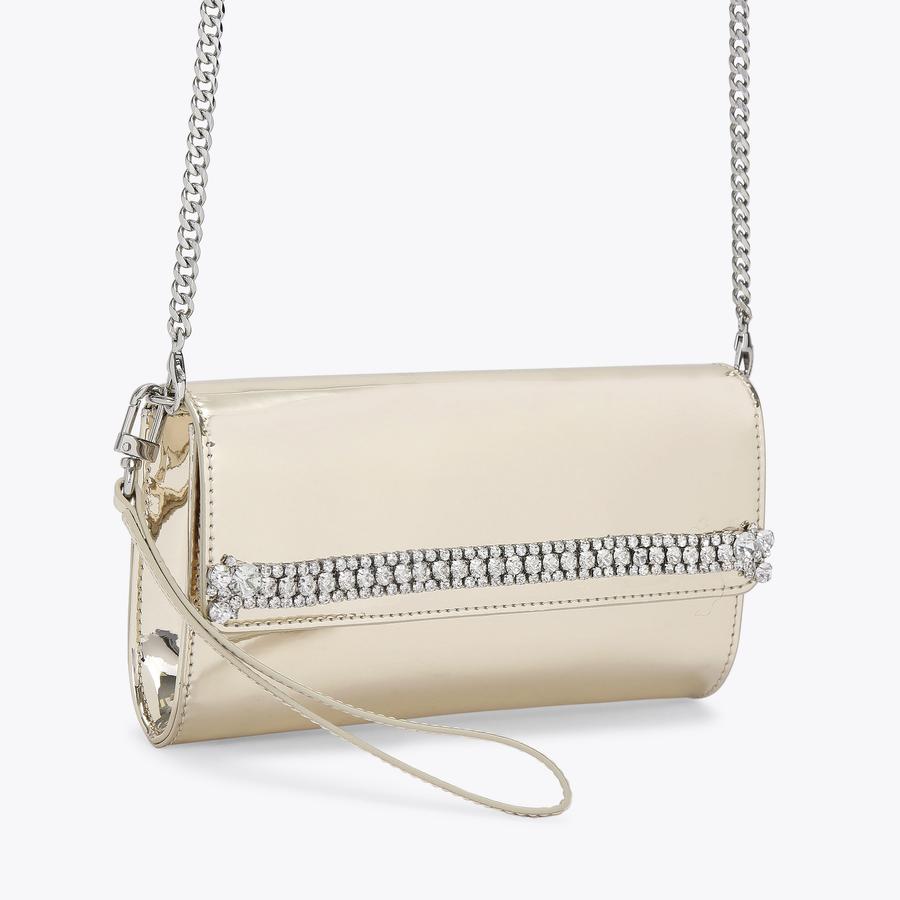 SYMMETRY CRYSTAL CLUTCH Gold Clutch Bag by CARVELA