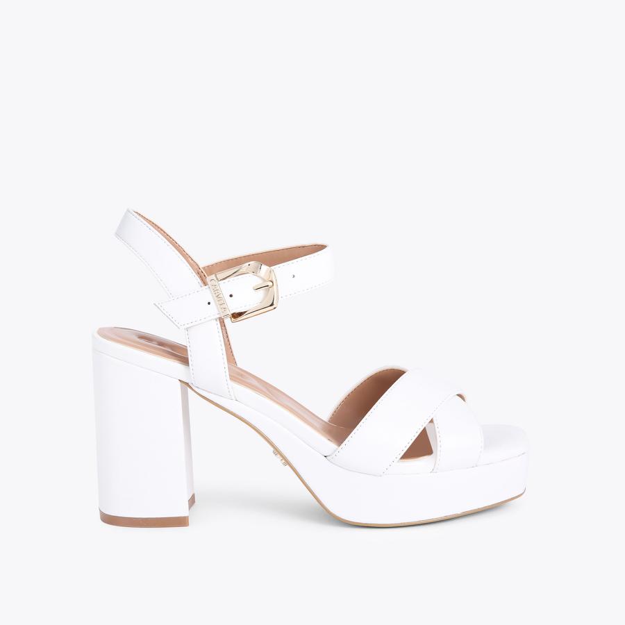 SERAFINA 90 White Platform Heels by CARVELA