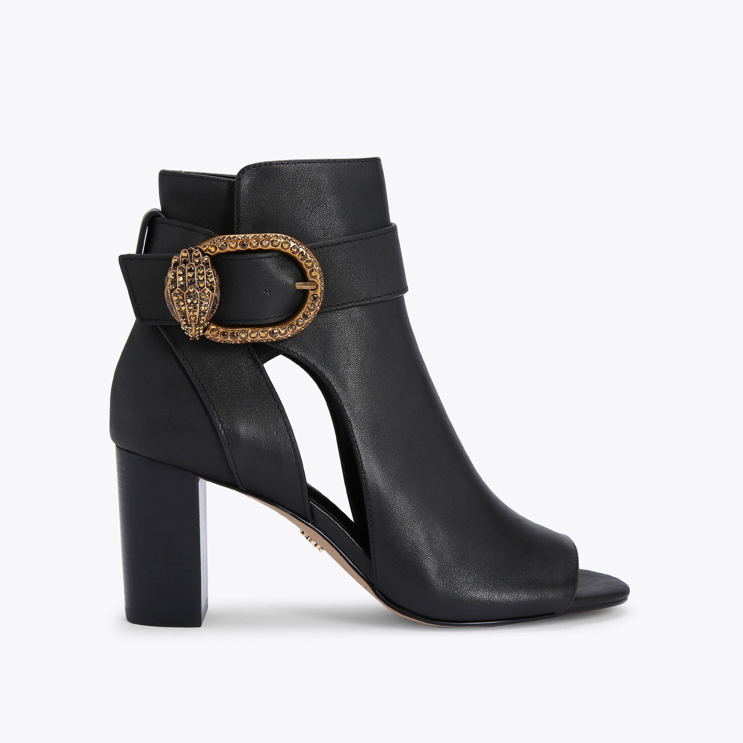 Womens black peep toe hot sale booties