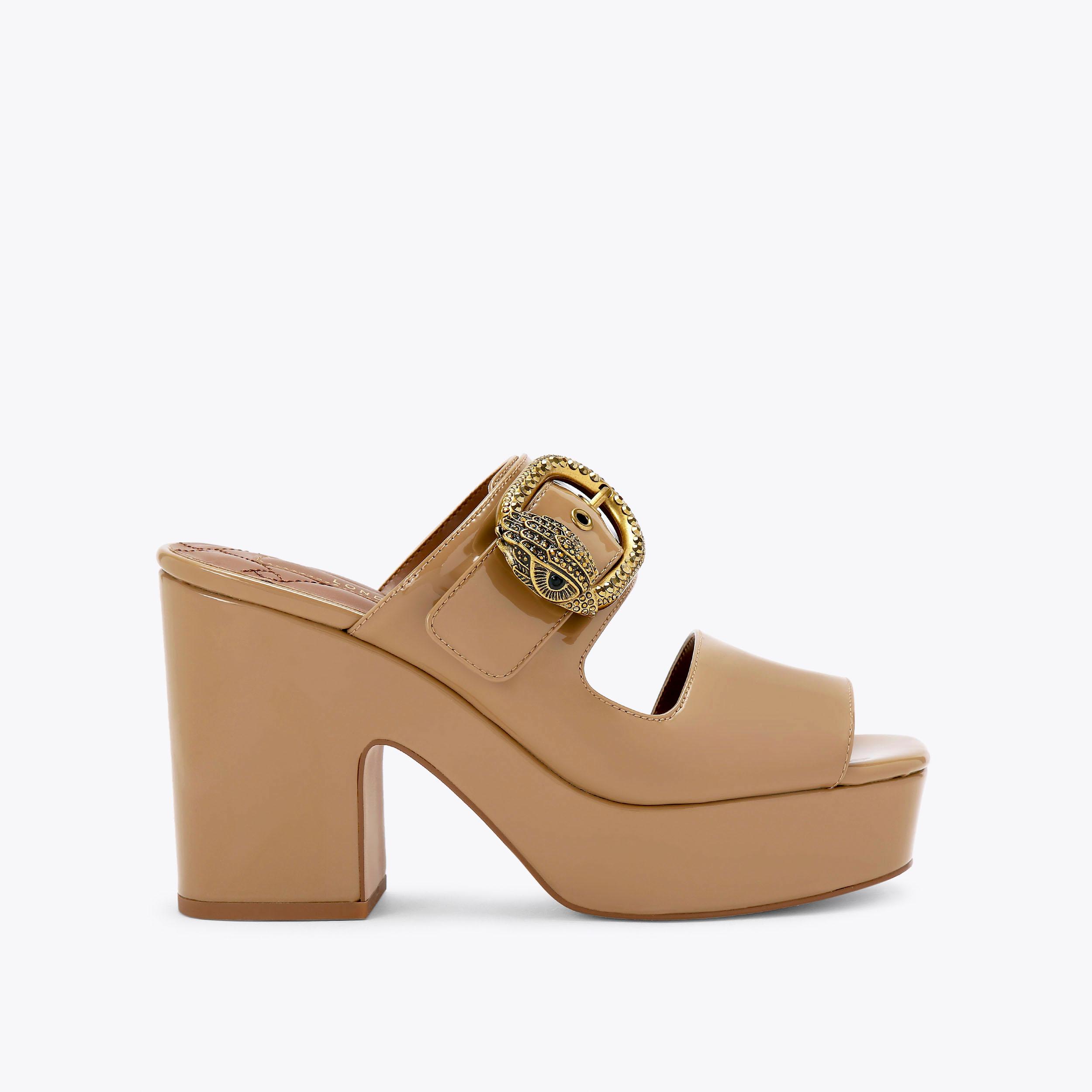 MAYFAIR PLATFORM SANDAL Camel Platform Sandals by KURT GEIGER LONDON