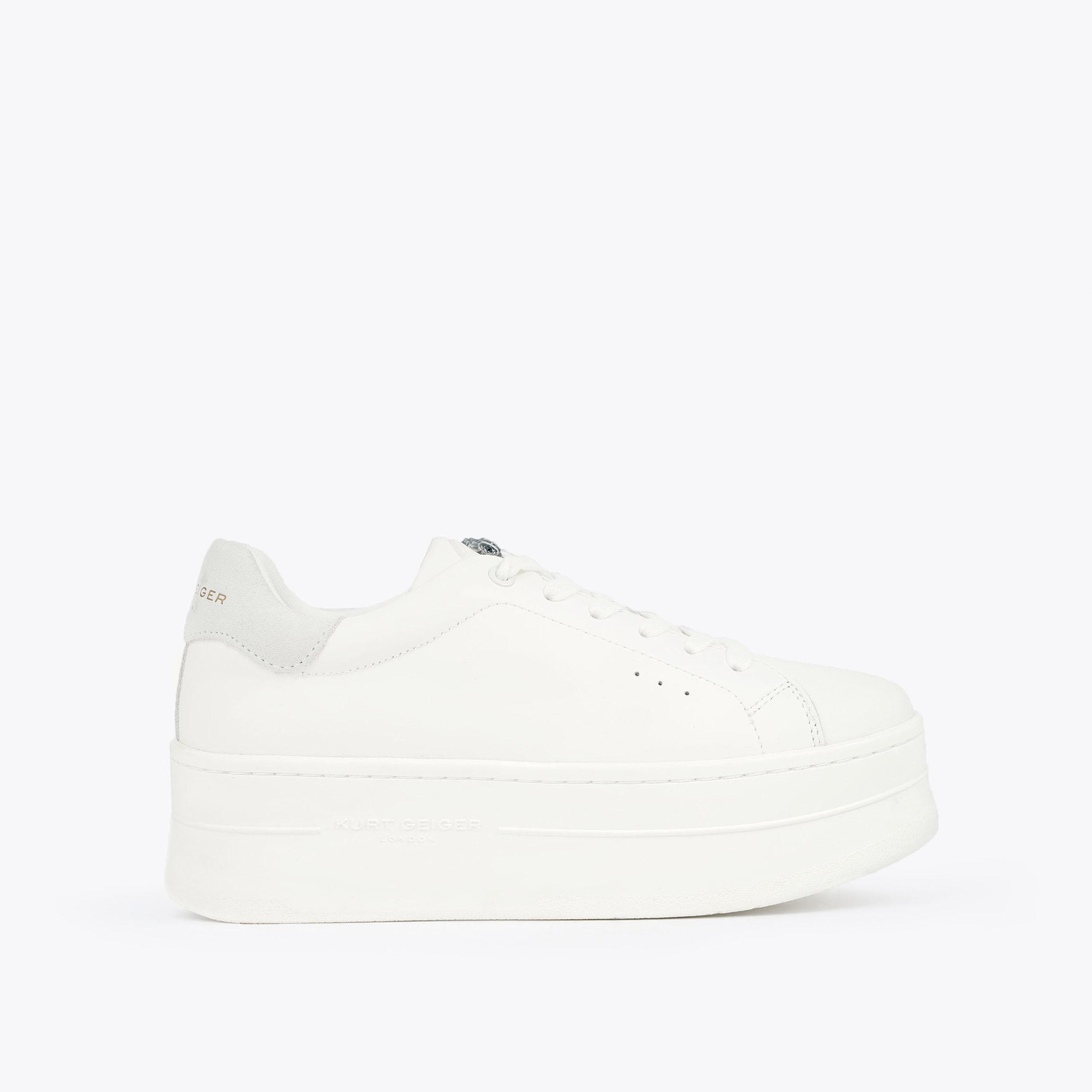 LANEY PUMPED White Leather Sneakers by KURT GEIGER LONDON