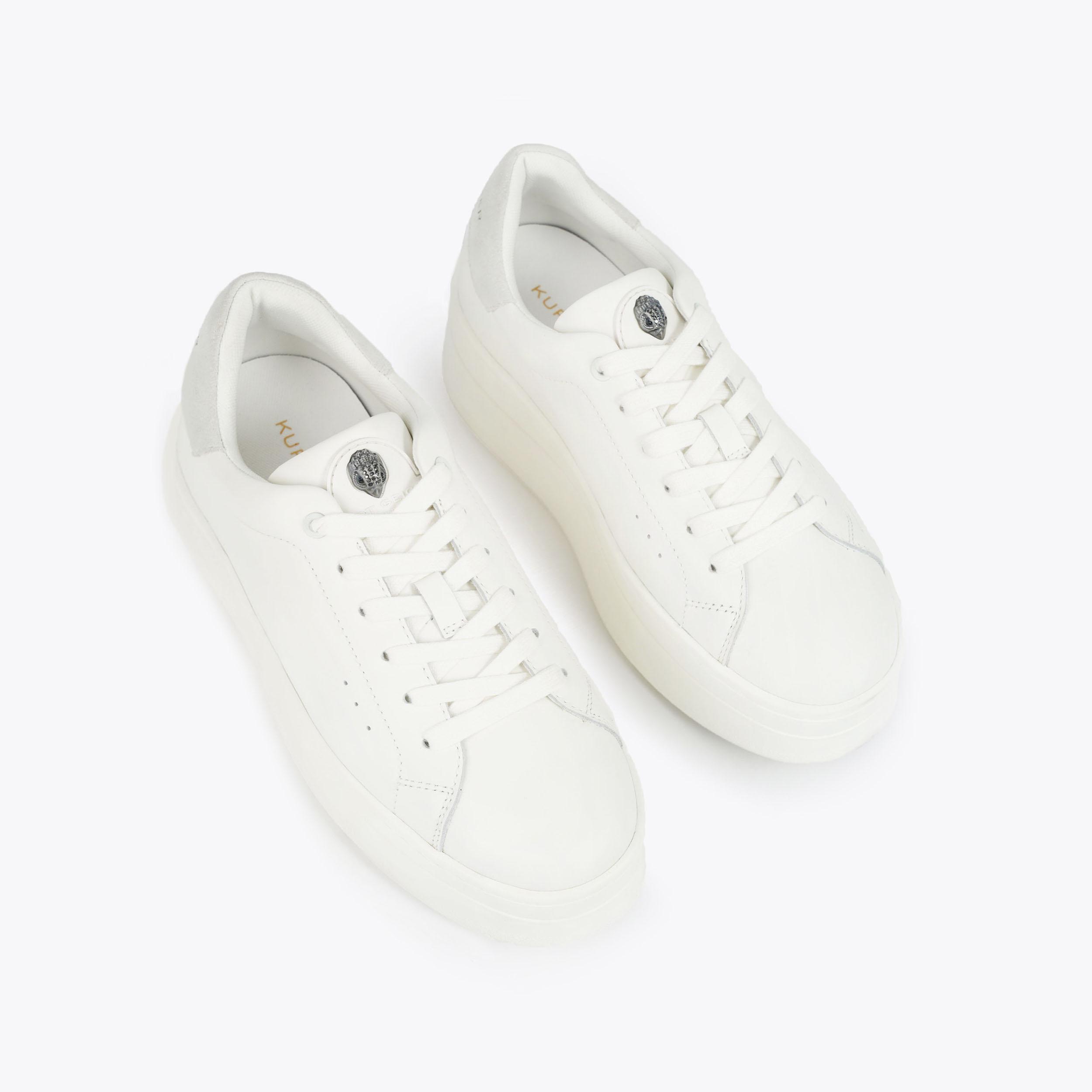 LANEY PUMPED White Leather Sneakers by KURT GEIGER LONDON
