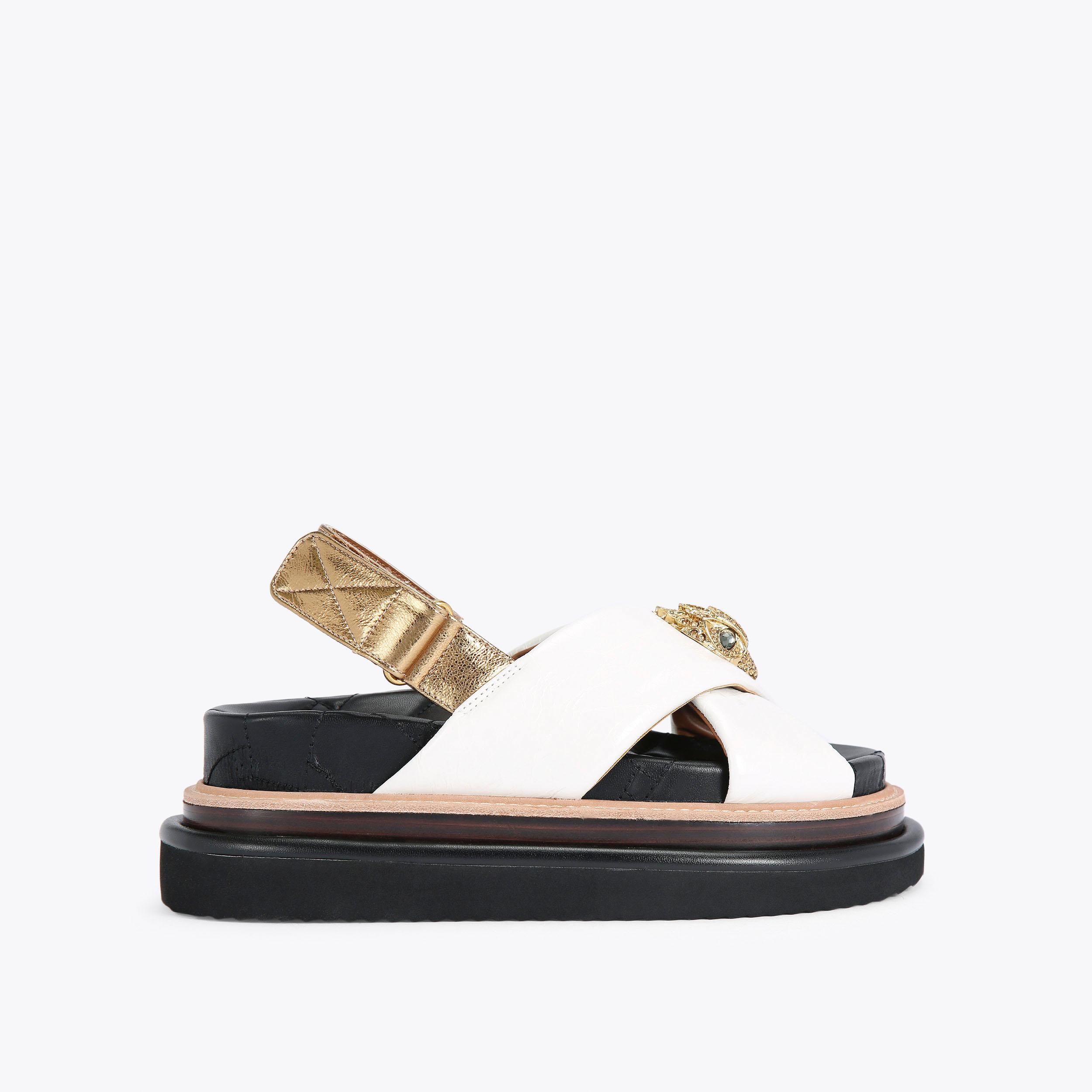 ORSON CROSS STRAP SANDAL Bone Sandals by KURT GEIGER LONDON