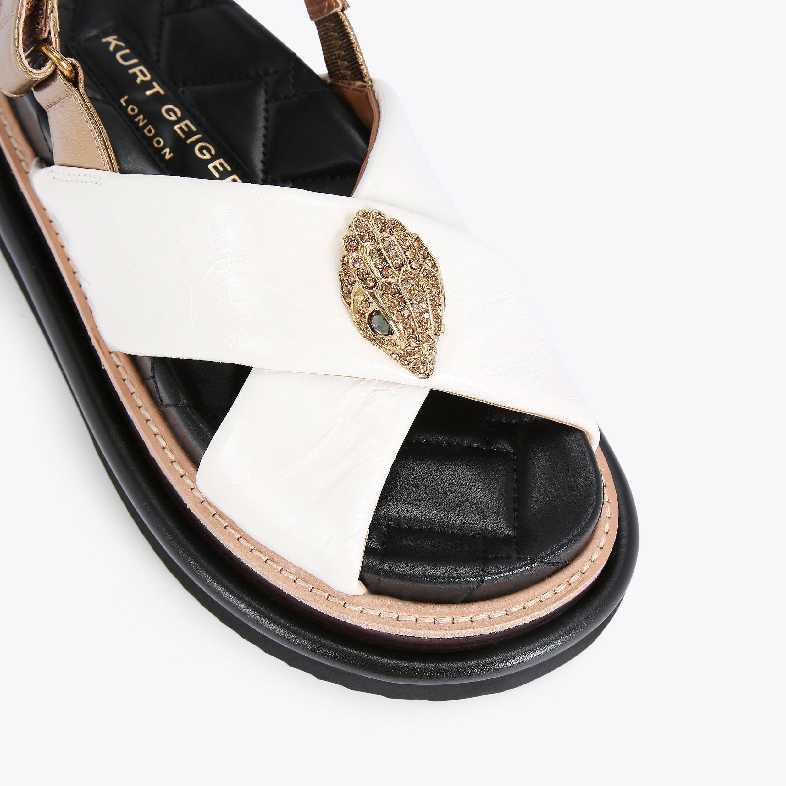 ORSON CROSS STRAP SANDAL Bone Sandals by KURT GEIGER LONDON